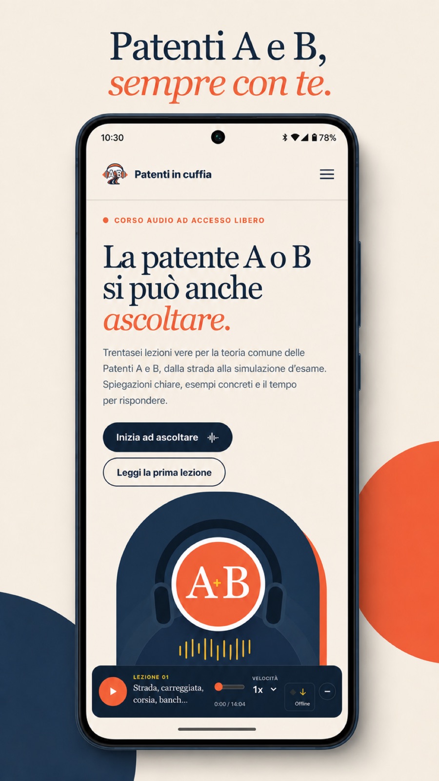 Home mobile di Patenti in cuffia