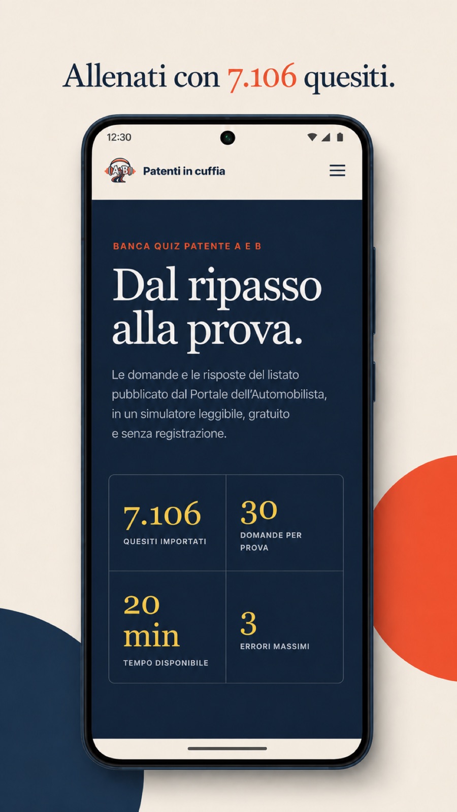 Simulatore quiz di Patenti in cuffia